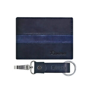 Pack Hombre billetera y llavero Sheffield Negro-Azul