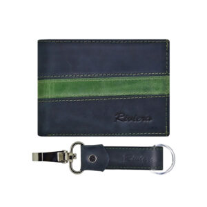 Pack Hombre billetera y llavero Sheffield Negro-Verde